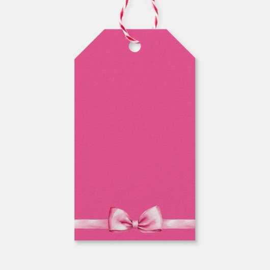 Rosa Bugband Babydusche niedlich Dankeschön Geschenkanhänger (Rückseite)