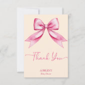 Rosa Bugband Babydusche niedlich elegant Dankeskarte (Vorderseite)