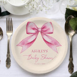 Rosa Bugband Babydusche niedliche elegante Vorlage Pappteller<br><div class="desc">Rosa Bugband Babydusche niedliche elegante Vorlagenpapier Teller personalisiert Baby-Duschgeschirr Dekoration Vintage Band Softrosa Party Teller</div>