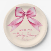 Rosa Bugband Babydusche niedliche elegante Vorlage Pappteller (Vorderseite)