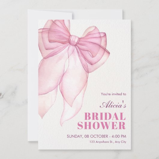 Rosa Bugband-Brautparty Einladung (Vorderseite)