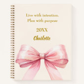 Rosa Bugbeige-Creme-Zitat Notizblock (Vorderseite)