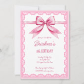 Rosa Bugcoquette Geburtstagsparty Einladung (Vorderseite)