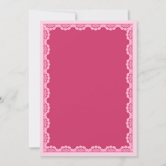 Rosa Bugcoquette Geburtstagsparty Einladung (Rückseite)