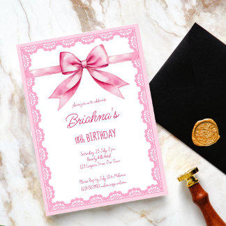 Rosa Bugcoquette Geburtstagsparty Einladung