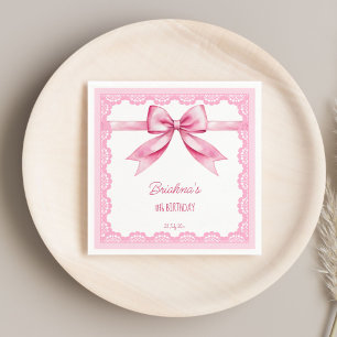 Rosa Bugcoquette Geburtstagsparty gedruckt Serviette