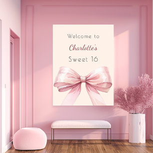 Rosa Bugcreme beige Sweet 16 willkommen Poster