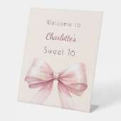 Rosa Bugcreme beige Sweet 16 willkommen Sockelschild (Vorderseite)