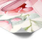 Rosa Bugcreme Blumen Babydusche Begrüßungszeichen Poster (Ecke)