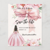 Rosa Bugcreme Kleid Sweet 16 Save the Date Flyer (Vorne)