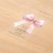 Rosa Bugcreme Mädchen klare Taufe Acryleinladungen (Ablage )