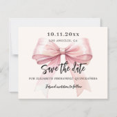 Rosa Bugcreme Quinceanera Save the Date (Vorderseite)
