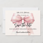 Rosa Bugcreme Quinceanera Save the Date (Vorderseite)