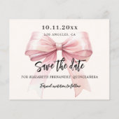 Rosa Bugcreme Quinceanera Save the Date Flyer (Vorne)