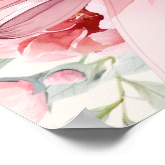 Rosa Bugcremefloralen Sweet 16 welcome Poster (Ecke)