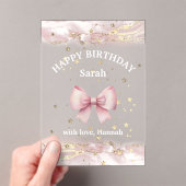 Rosa Bugdesign Happy Birthday Card Acryleinladungen (Insitu (Handheld))