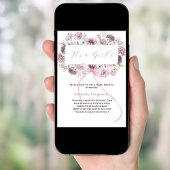 Rosa Bugfloralen Es ist ein Mädchen Baby Dusche Einladung