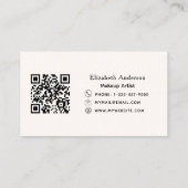 Rosa Bugflorchen Blume beige Creme qr Code Visitenkarte (Rückseite)