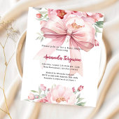 Rosa Bugflorchen Mädchen Dusche Einladung