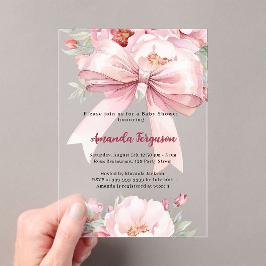 Rosa Bugflorchen Mädchen Klarsichtdusche Acryleinladungen (Insitu (Handheld))