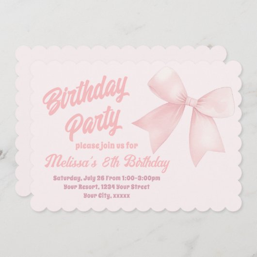 rosa Buggeburt Einladung (Vorne/Hinten)