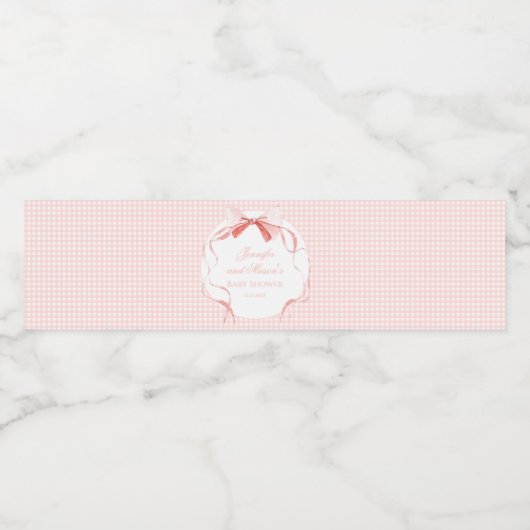 Rosa Buggingge Baby Duschwasser Flasche Wasserflaschenetikett (Einzelnes Label)