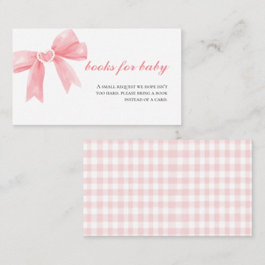 Rosa Buggingham Preppy Baby Duschbücher Begleitkarte (Vorne/Hinten)