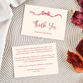 Rosa Bugkizze Babydusche Dankeskarte