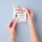 Rosa Bugkleid Quinceanera Save the Date Flyer (Gruppe)