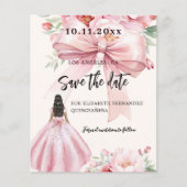 Rosa Bugkleid Quinceanera Save the Date Flyer (Vorne)