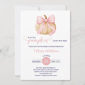 Rosa Bugkürbis Babydusche minimalistisch Einladung (Vorderseite)