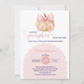 Rosa Bugkürbis Babydusche minimalistisch Einladung (Vorderseite)