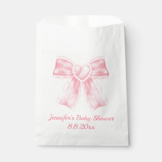 Rosa Bugmädchen Babydusche Stilvoll niedlich Geschenktütchen (Vorderseite)