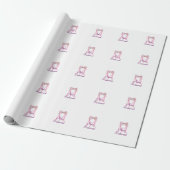 Rosa Bugmongramm Braun modern mädchenhaft rustikal Geschenkpapier (Ungerollt)