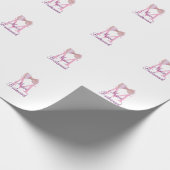 Rosa Bugmongramm Braun modern mädchenhaft rustikal Geschenkpapier (Ecke)