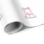 Rosa Bugmongramm Braun modern mädchenhaft rustikal Geschenkpapier (Rolleneckpunkt)