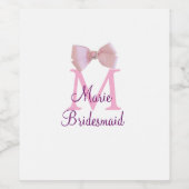 Rosa Bugmongramm Braun modern mädchenhaft rustikal Weinetikett (Einzelnes Label)