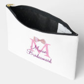 Rosa Bugmongramm Braun modern mädchenhaft rustikal Zubehörtasche (Offen)