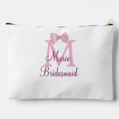Rosa Bugmongramm Braun modern mädchenhaft rustikal Zubehörtasche (Rückseite)