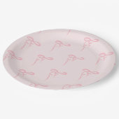 Rosa Bugmuster minimalistisch Mädchen Dusche Pappteller (Schrägansicht)