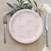 Rosa Bugmuster minimalistisch Mädchen Dusche Pappteller