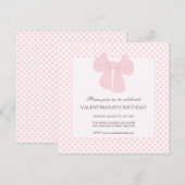 Rosa Bugpolka dots Mädchen Geburtstag Einladung (Vorne/Hinten)