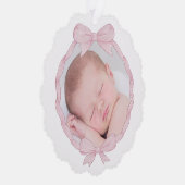 Rosa Bugrahmen Taufe danke Ornament Karte (Rechts)