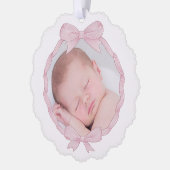 Rosa Bugrahmen Taufe danke Ornament Karte (Links)