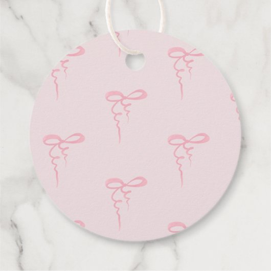 Rosa Bugwavy Rahmen elegante Dusche Mädchen danke Geschenkanhänger (Rückseite)