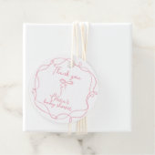 Rosa Bugwavy Rahmen elegante Dusche Mädchen danke Geschenkanhänger (Beispiel)