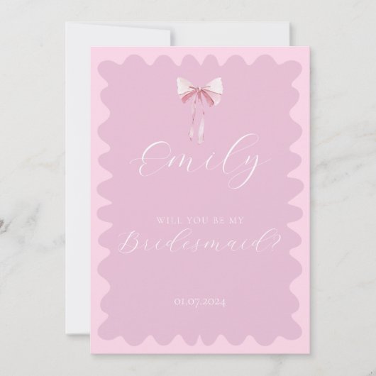 Rosa Bugwavy werden Sie mein Vorschlag für eine Üb Einladung (Vorderseite)