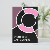 Rosa Bullseye Einladung (Stehend Vorderseite)