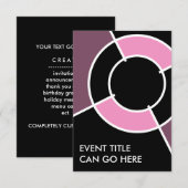 Rosa Bullseye Einladung (Vorne/Hinten)