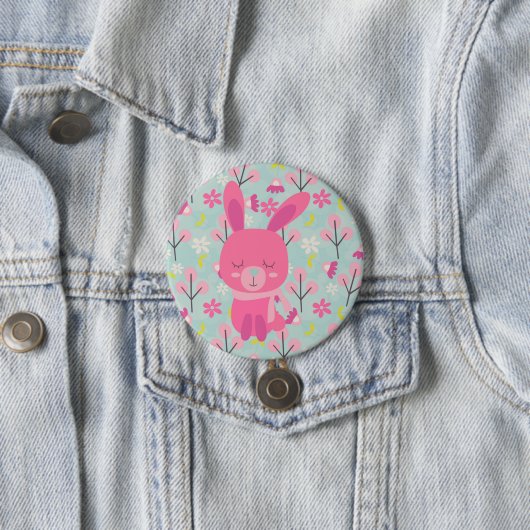 Rosa Bunnies und Blume Button (Beispiel)